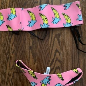 HOAKA X PONY pink w dolphin design bikini set